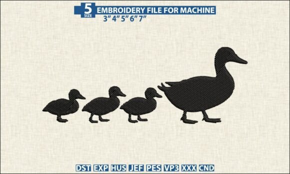 Duck Family DST PES Machine Embroidery Review