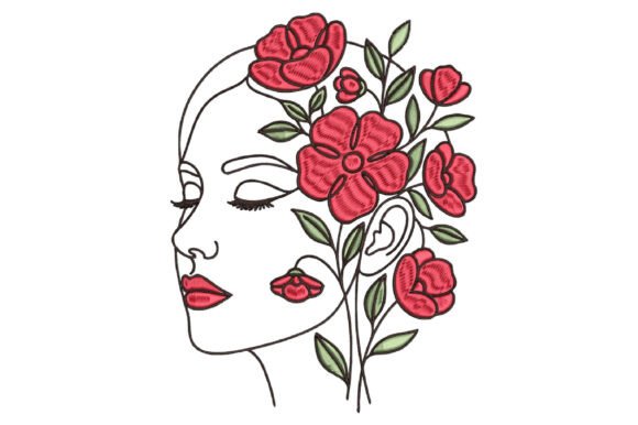 Floral Woman Face Embroidery Design Review