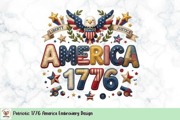 Patriotic 1776 America Embroidery Design Review
