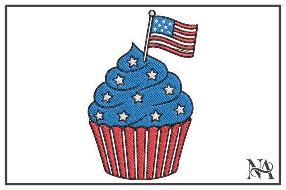 Patriotic USA Flag Cupcake Embroidery Review