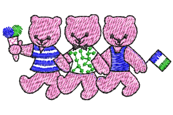 Three Cute Teddy Bears Embroidery Design Review