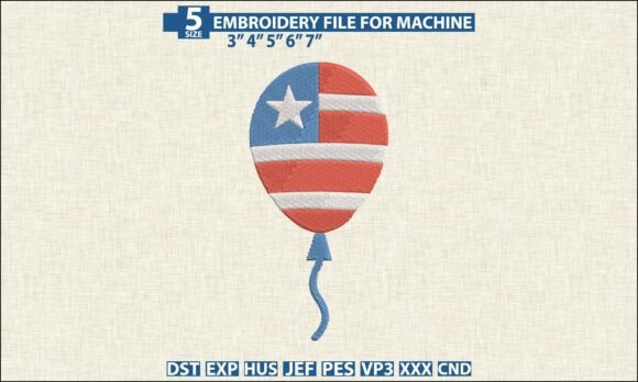 USA Flag Balloon Embroidery Design Review